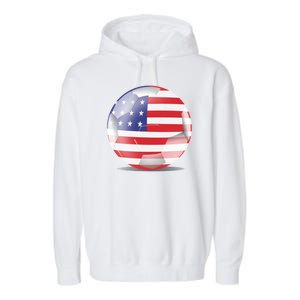 Soccer Ball Country Flag USA Garment-Dyed Fleece Hoodie