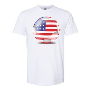 Soccer Ball Country Flag USA Softstyle CVC T-Shirt