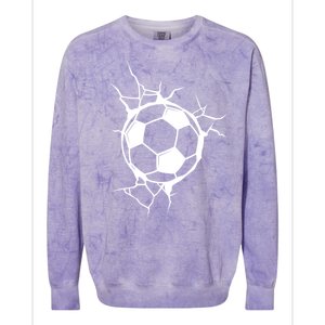 Soccer Ball Crashing Into Wall Colorblast Crewneck Sweatshirt