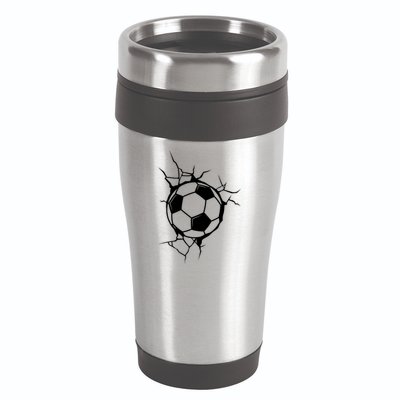 Soccer Ball Crashing Into Wall 16oz Travel Tumbler