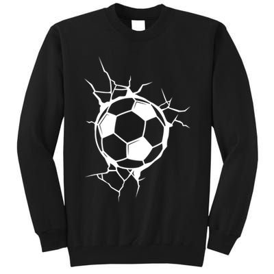 Soccer Ball Crashing Into Wall Tall Sweatshirt