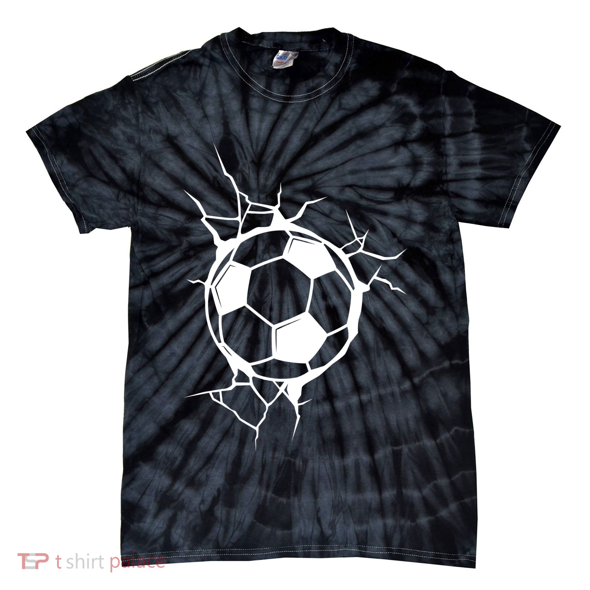 Soccer Ball Crashing Into Wall Tie-Dye T-Shirt