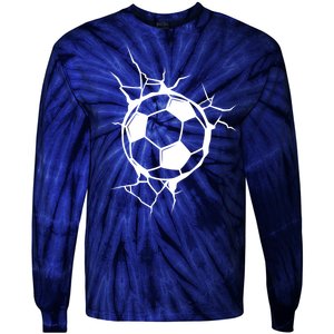 Soccer Ball Crashing Into Wall Tie-Dye Long Sleeve Shirt