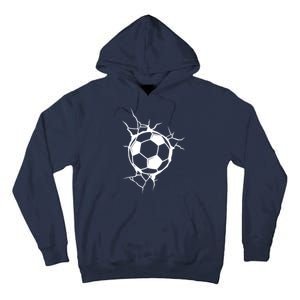 Soccer Ball Crashing Into Wall Tall Hoodie