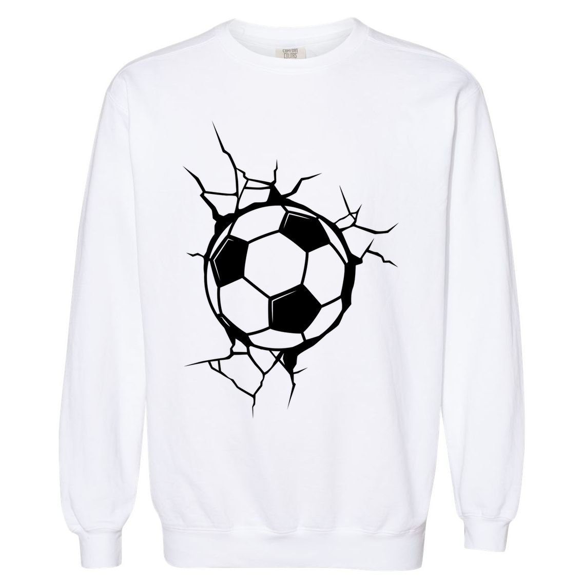 Soccer Ball Crashing Into Wall Garment-Dyed Sweatshirt