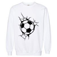 Soccer Ball Crashing Into Wall Garment-Dyed Sweatshirt