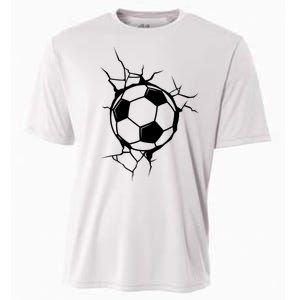 Soccer Ball Crashing Into Wall Cooling Performance Crew T-Shirt