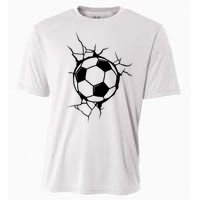 Soccer Ball Crashing Into Wall Cooling Performance Crew T-Shirt