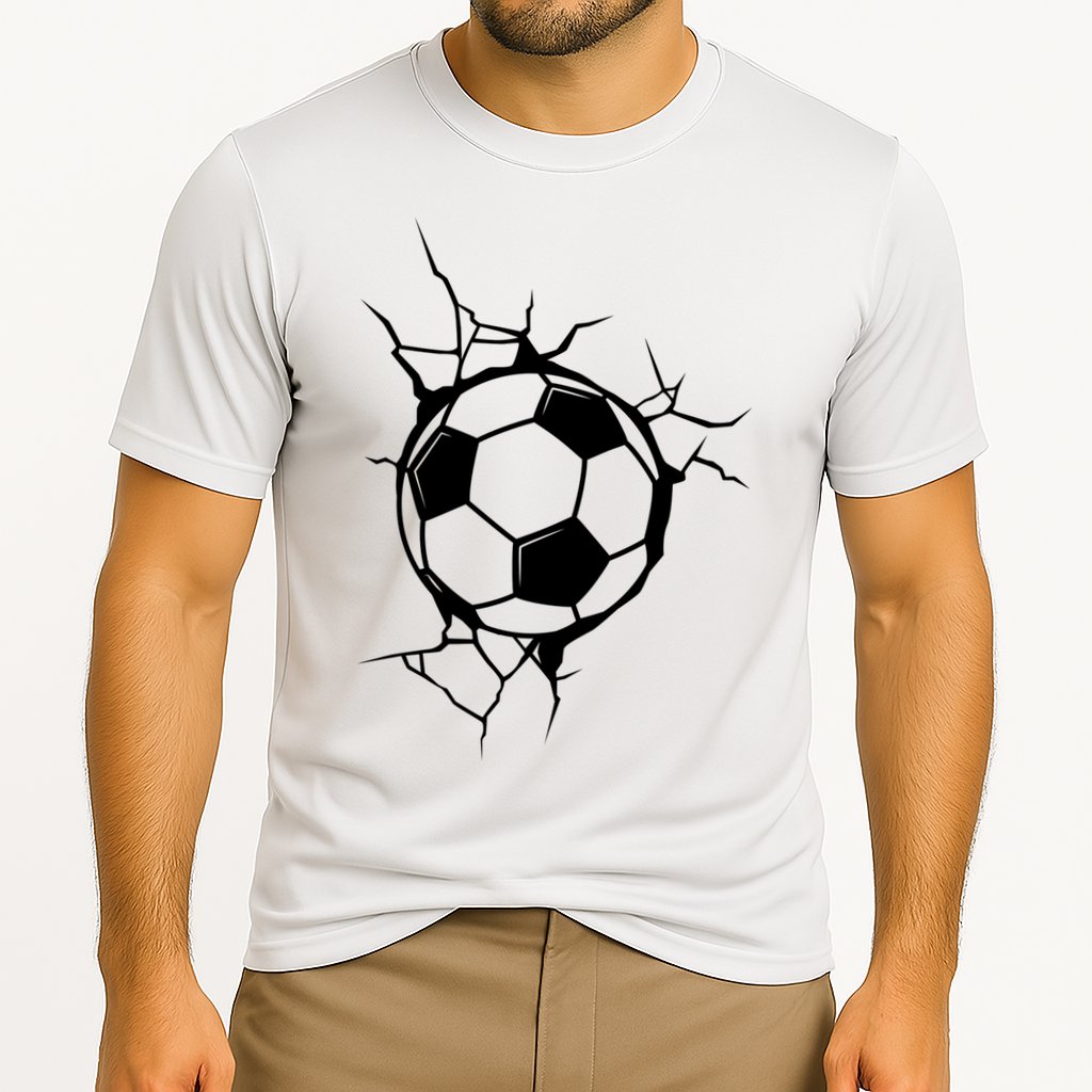 Soccer Ball Crashing Into Wall Performance Shirt