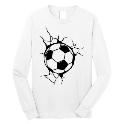 Soccer Ball Crashing Into Wall Long Sleeve Shirt