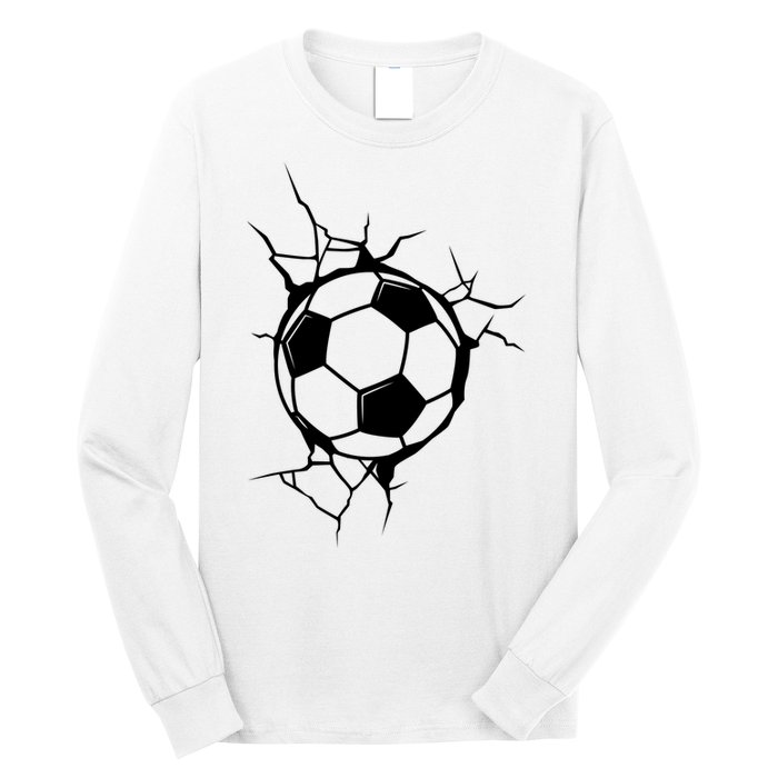 Soccer Ball Crashing Into Wall Long Sleeve Shirt