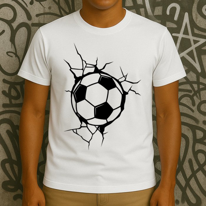 Soccer Ball Crashing Into Wall T-Shirt