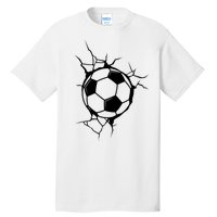 Soccer Ball Crashing Into Wall Tall T-Shirt