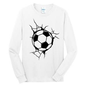 Soccer Ball Crashing Into Wall Tall Long Sleeve T-Shirt