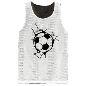 Soccer Ball Crashing Into Wall Mesh Reversible Basketball Jersey Tank