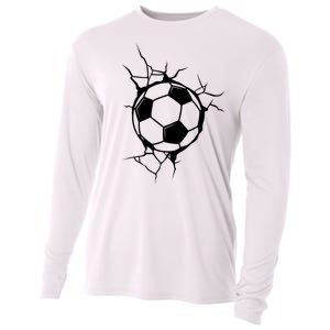 Soccer Ball Crashing Into Wall Cooling Performance Long Sleeve Crew