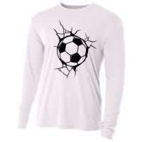 Soccer Ball Crashing Into Wall Cooling Performance Long Sleeve Crew