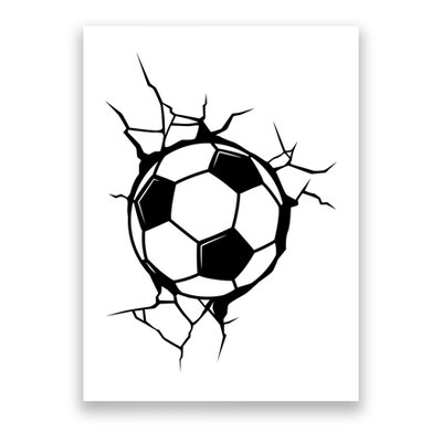Soccer Ball Crashing Into Wall Poster