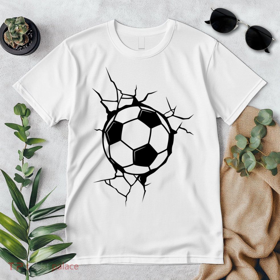 Soccer Ball Crashing Into Wall Premium T-Shirt