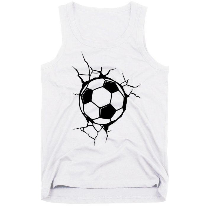 Soccer Ball Crashing Into Wall Tank Top