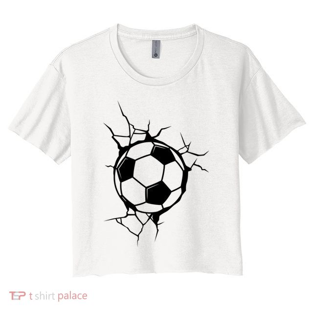 Soccer Ball Crashing Into Wall Crop Top