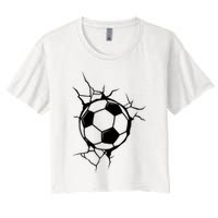 Soccer Ball Crashing Into Wall Crop Top