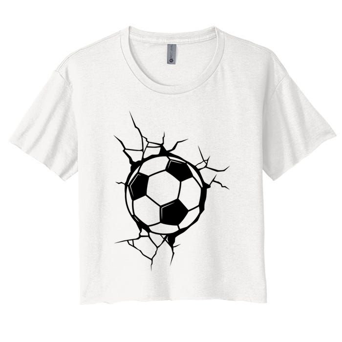 Soccer Ball Crashing Into Wall Crop Top