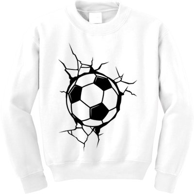 Soccer Ball Crashing Into Wall Kids Sweatshirt
