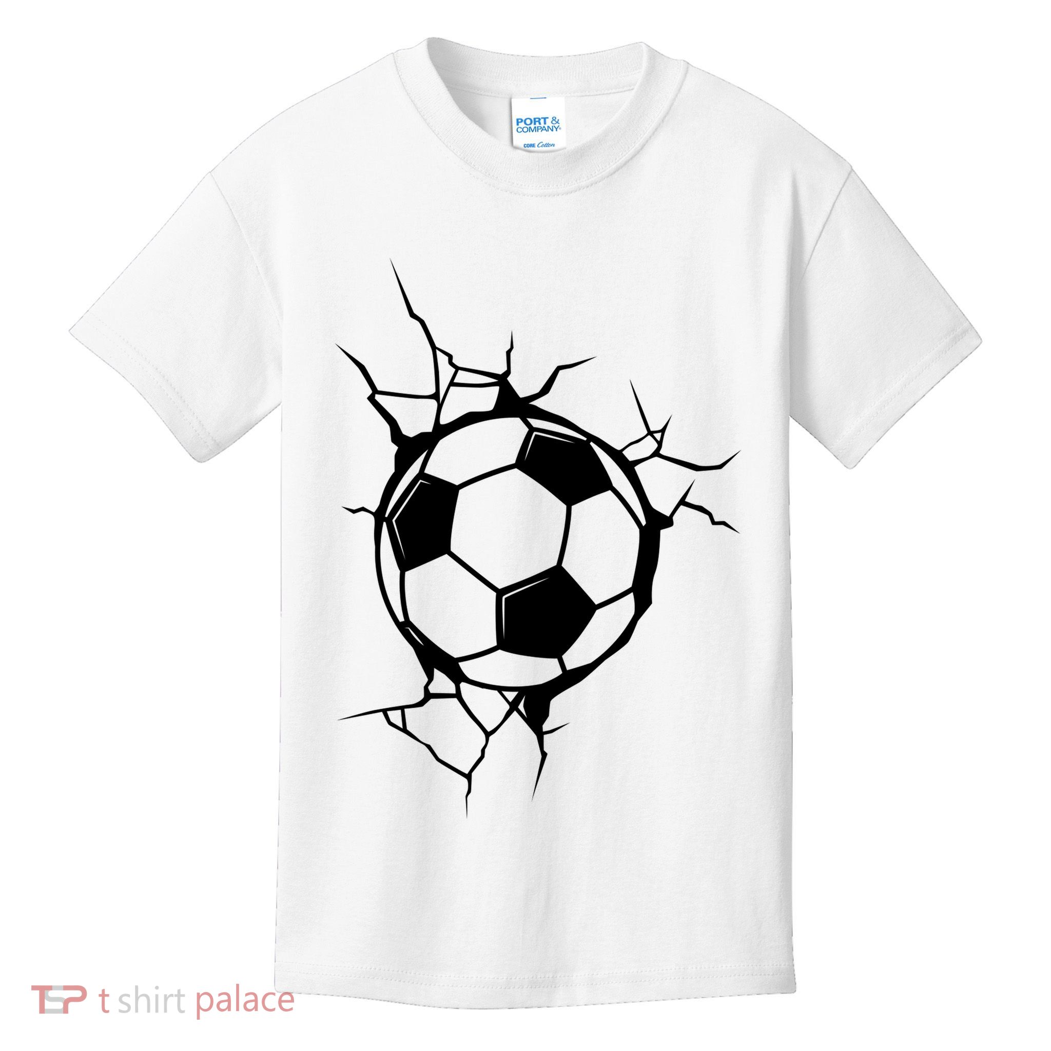 Soccer Ball Crashing Into Wall Kids T-Shirt