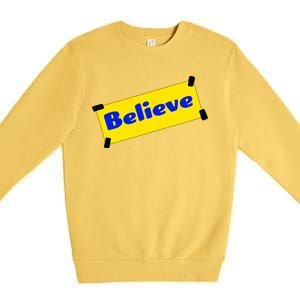 Soccer Believe Faith Coach Richmond Lasso Premium Crewneck Sweatshirt