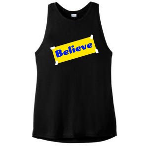 Soccer Believe Faith Coach Richmond Lasso Ladies PosiCharge Tri-Blend Wicking Tank