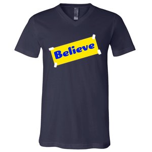 Soccer Believe Faith Coach Richmond Lasso V-Neck T-Shirt