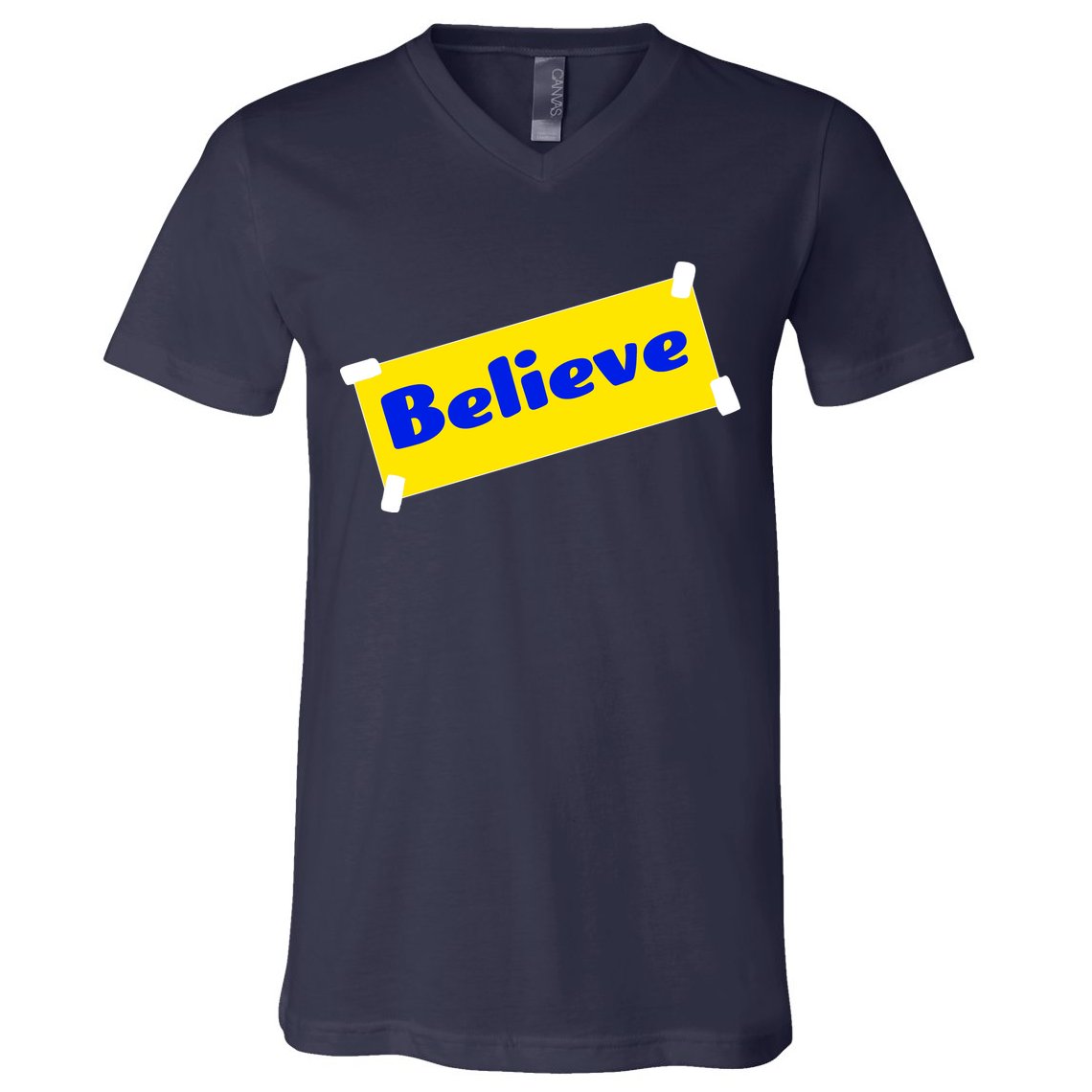 Soccer Believe Faith Coach V-Neck T-Shirt