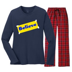 Soccer Believe Faith Coach Richmond Lasso Women's Long Sleeve Flannel Pajama Set 