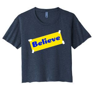 Soccer Believe Faith Coach Richmond Lasso Women's Crop Top Tee