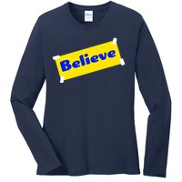 Soccer Believe Faith Coach Richmond Lasso Ladies Long Sleeve Shirt