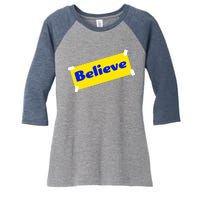 Soccer Believe Faith Coach Richmond Lasso Women's Tri-Blend 3/4-Sleeve Raglan Shirt