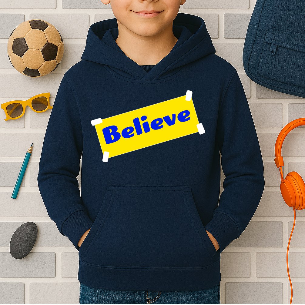 Soccer Believe Faith Coach Kids Hoodie