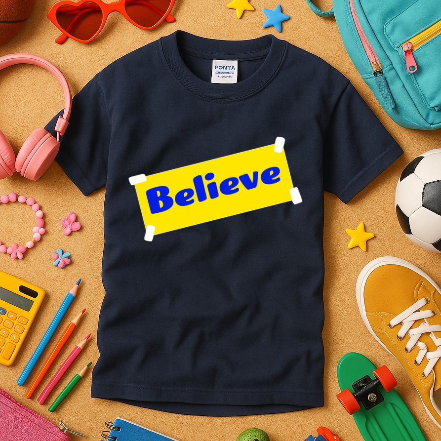 Soccer Believe Faith Coach Kids T-Shirt