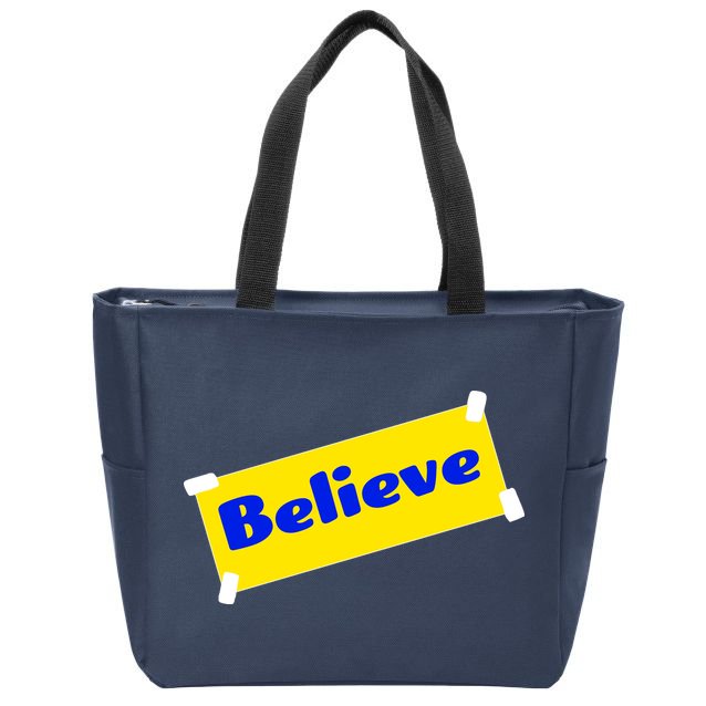 Soccer Believe Faith Coach Zip Tote Bag