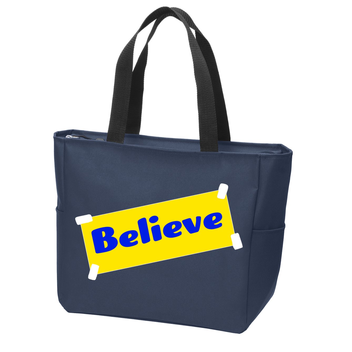 Soccer Believe Faith Coach Zip Tote Bag