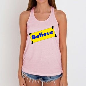 Soccer Believe Faith Coach Richmond Lasso Women's Knotted Racerback Tank