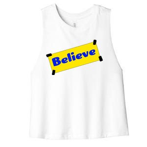 Soccer Believe Faith Coach Richmond Lasso Women's Racerback Cropped Tank