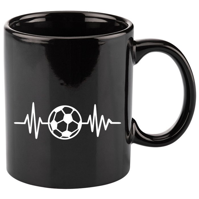 Soccer Futbol Heartbeat Pulse 11oz C Handle Ceramic Mug