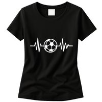 Soccer Futbol Heartbeat Pulse Womens T-Shirt