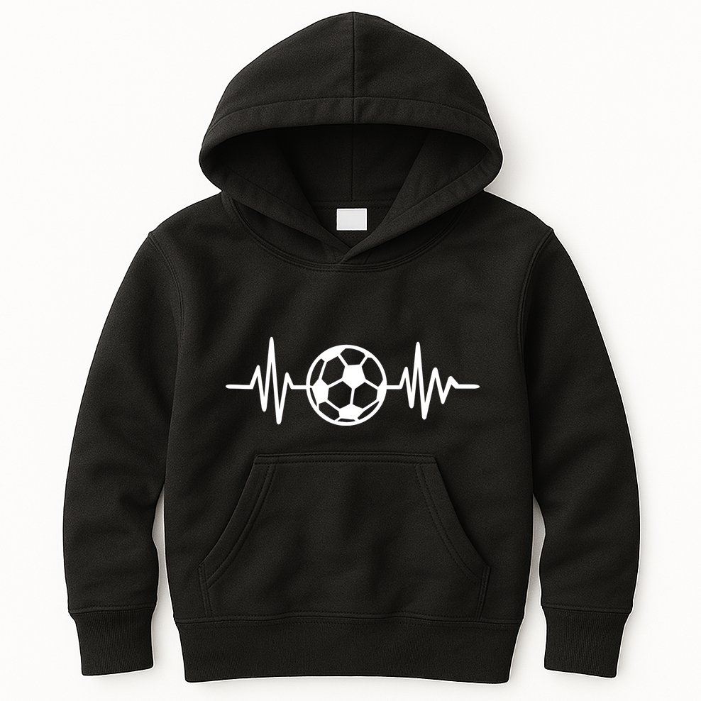 Soccer Futbol Heartbeat Pulse Kids Hoodie