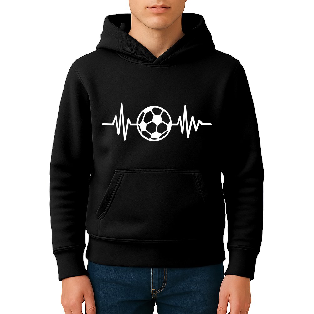 Soccer Futbol Heartbeat Pulse Kids Hoodie