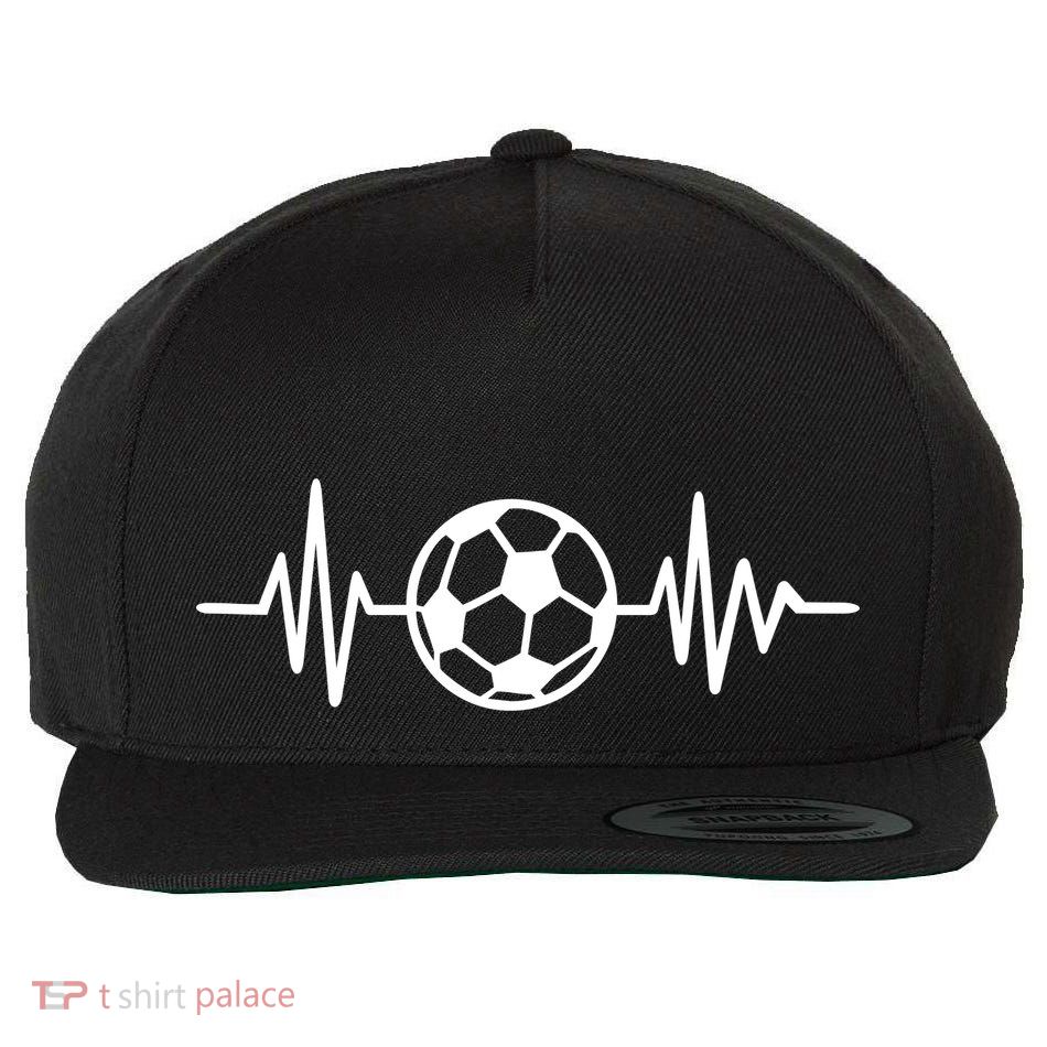 Soccer Futbol Heartbeat Pulse Wool Snapback Cap