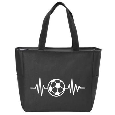 Soccer Futbol Heartbeat Pulse Zip Tote Bag
