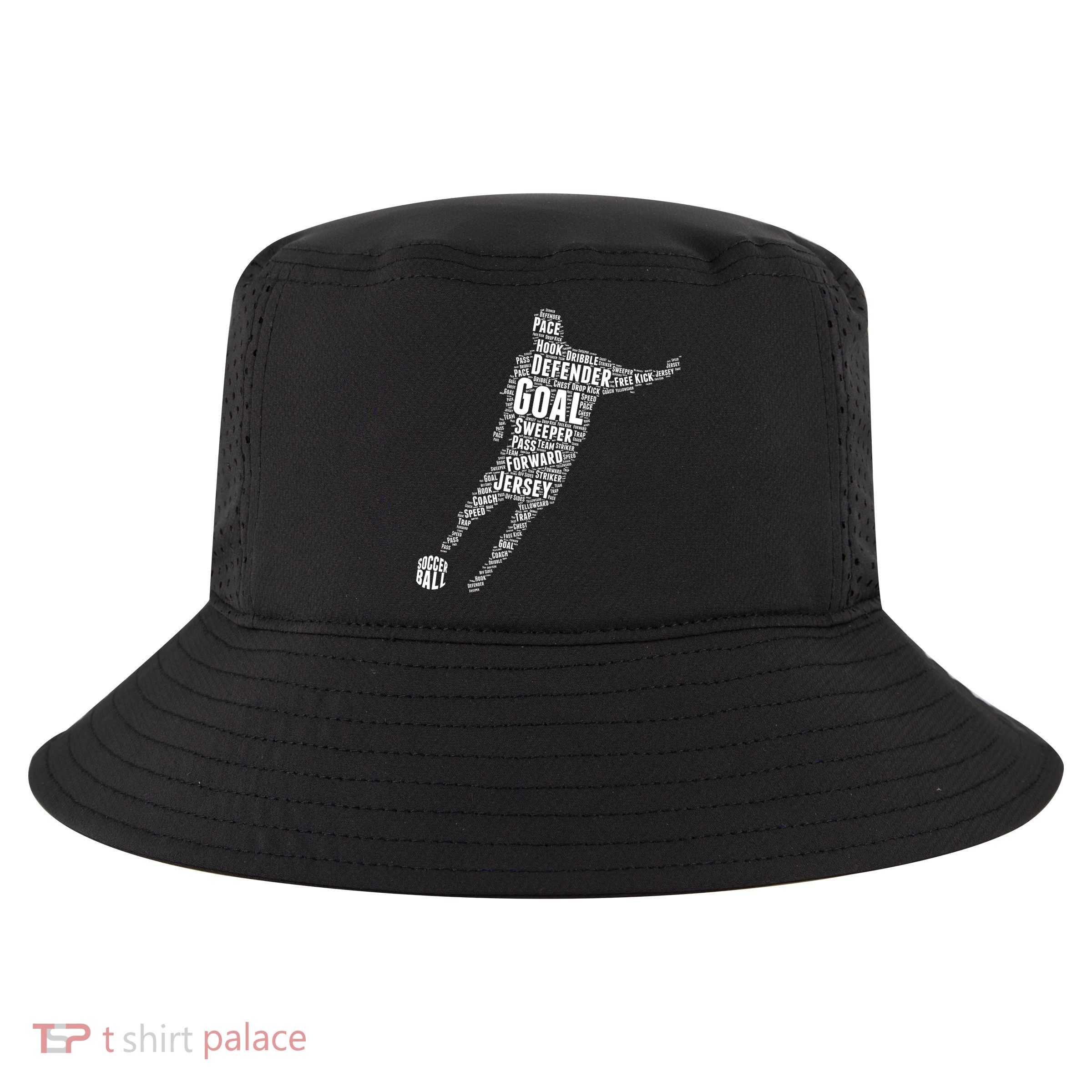 Soccer Futbol Player Word Art Cool Comfort Performance Bucket Hat